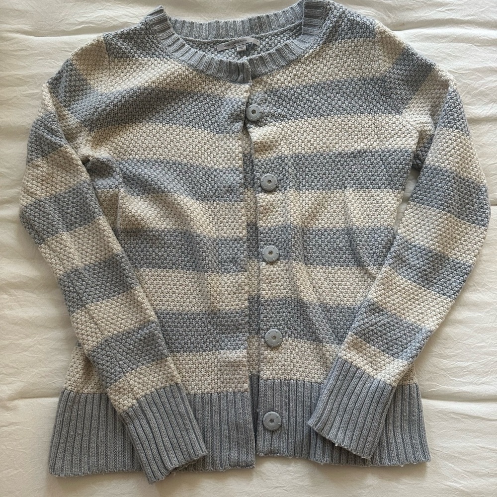 GAP Women’s Light Blue and Cream Cardigan Sweater